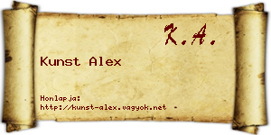 Kunst Alex névjegykártya